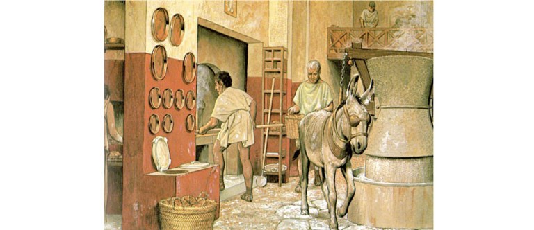 Ricostruzione di un panificio nell'antica Pompei