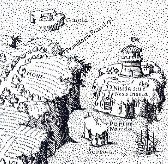 L'isola di Nisida in una veduta di Francisco Villamena (1652)